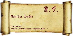Márta Iván névjegykártya